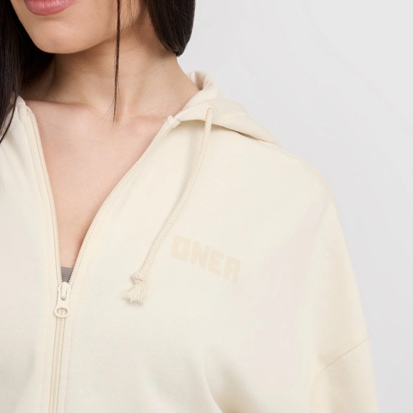 Oner active Raw Lounge Oversized Zip Hoodie | Off White - M - Picture 4 of 5